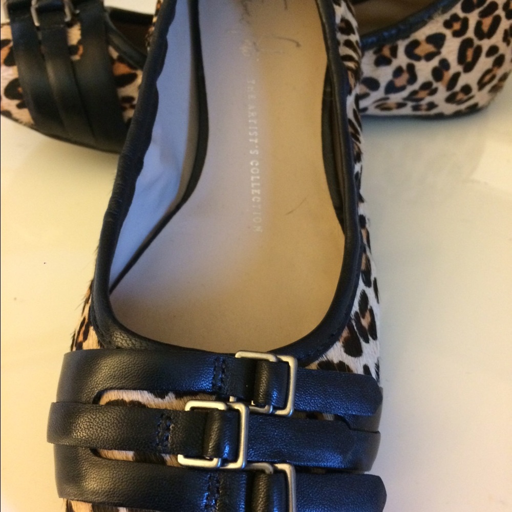 Franco Sarto Leopard Print Flats with Black Accents
